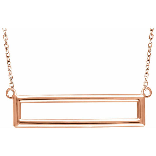 14K Rose Rectangle 16-18 Necklace