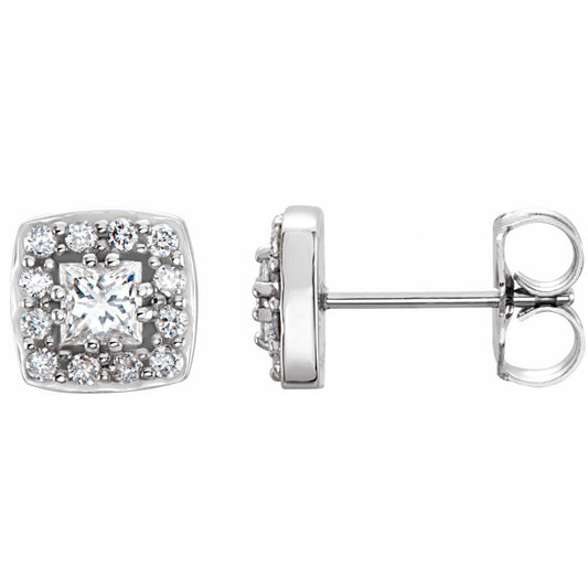 14K White 1/2 CTW Diamond Earrings