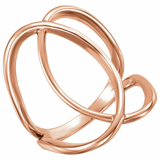14K Rose Freeform Ring