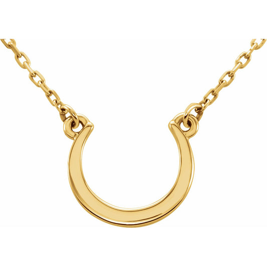 14K Yellow Crescent 18 Necklace