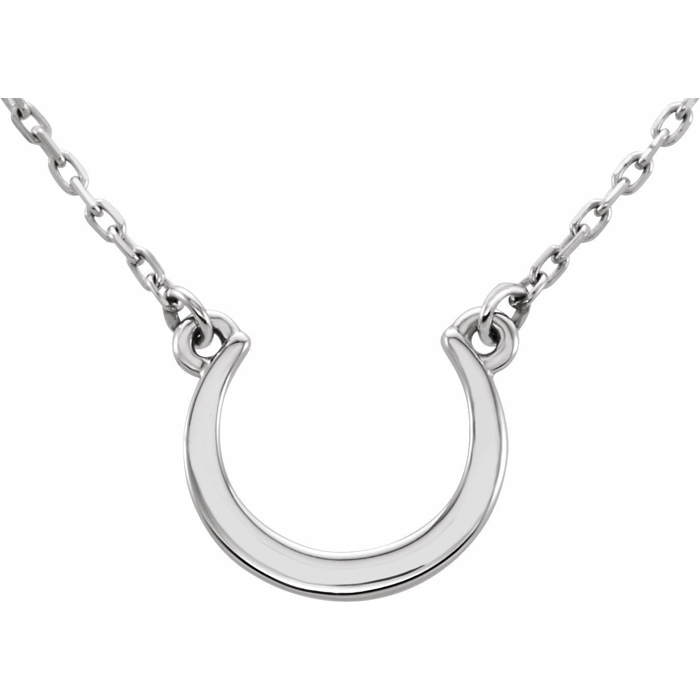 14K White Crescent 18 Necklace