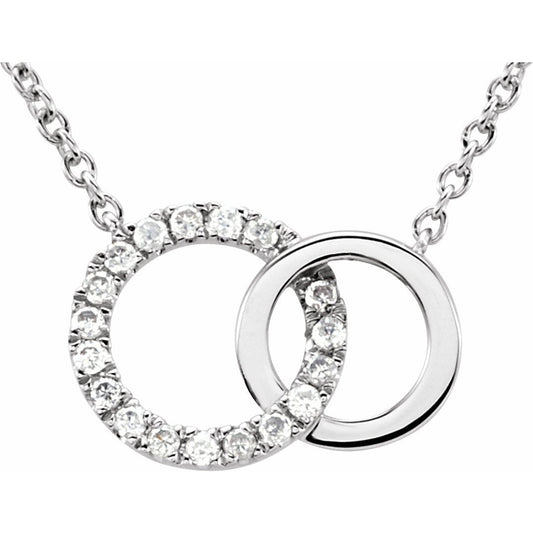 14K White .06 CTW Diamond Circle 18 Necklace