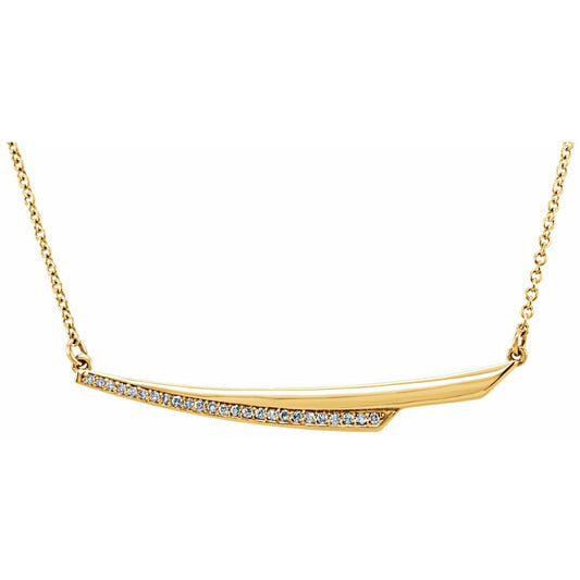 14K Yellow .08 CTW Diamond Bar 17.5 Necklace