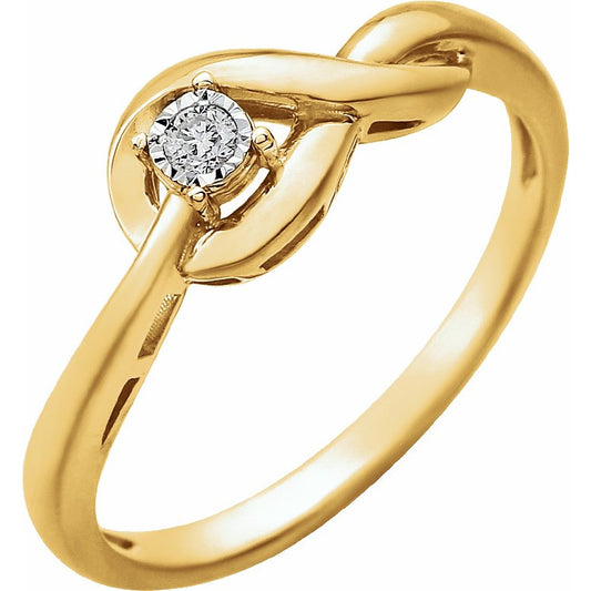 14K Yellow .04 CT Diamond Ring