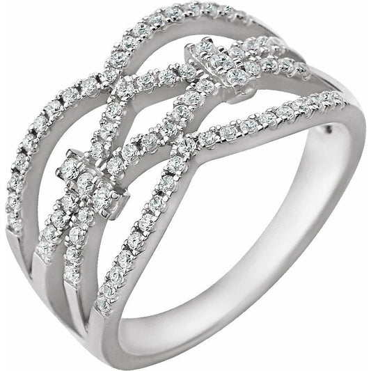 14K White 3/8 CTW Diamond Ring