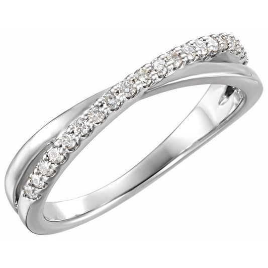 Platinum 1/5 CTW Diamond Criss-Cross Ring