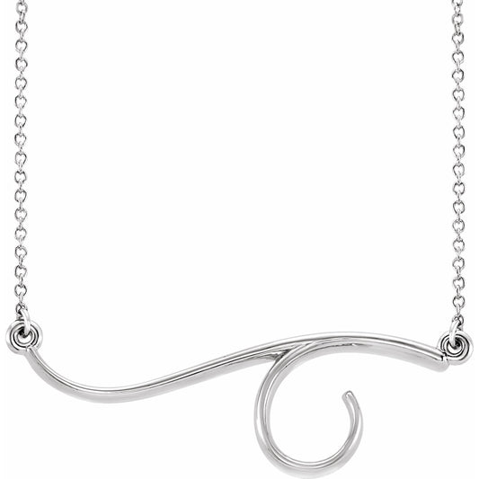 14K White Freeform Bar 16 Necklace