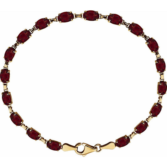14K Yellow Mozambique Garnet 7.25 Bracelet