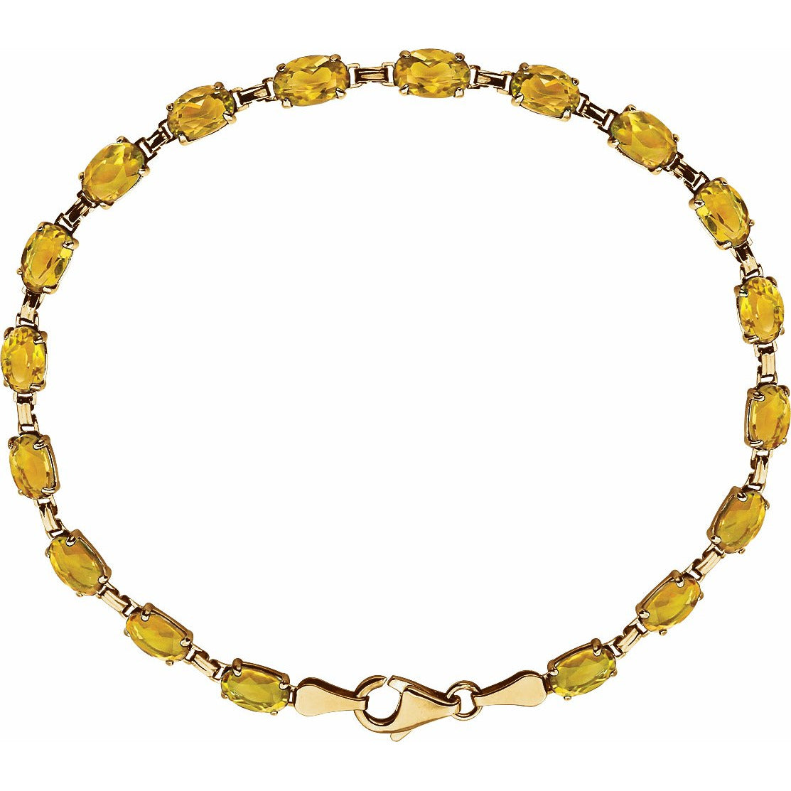 14K Yellow Citrine 7.25 Bracelet