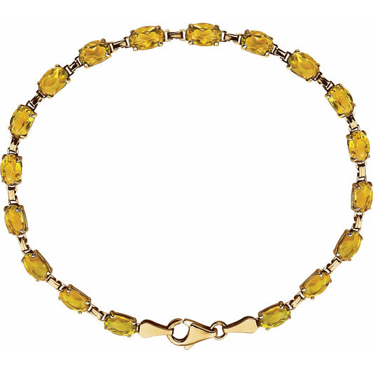 14K Yellow Citrine 7.25 Bracelet