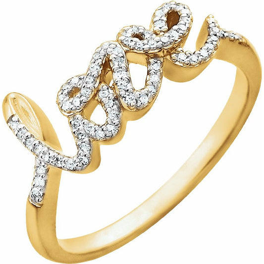 14K Yellow 1/6 CTW Diamond Ring