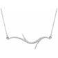 14K White 1/8 CTW Diamond Freeform Bar 18 Necklace