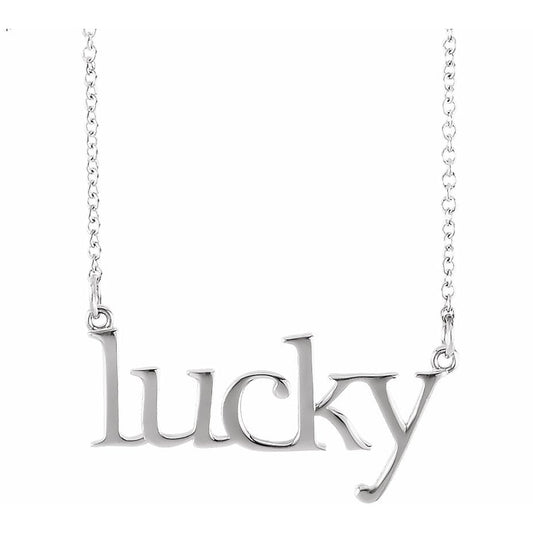 14K White Lucky 16 1/2 Necklace