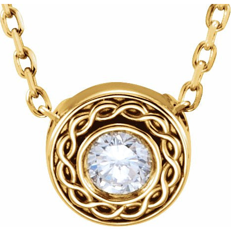 14K Yellow 1/10 CTW Diamond Slide 16 Necklace