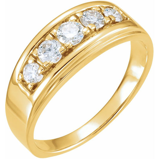 14K Yellow 3/4 CTW Diamond Band