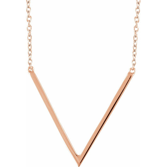14K Rose V 16-18 Necklace