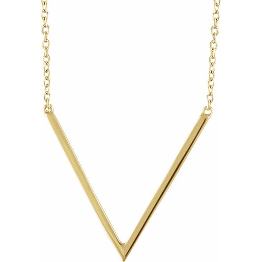 14K Yellow V 16-18 Necklace