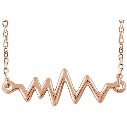 14K Rose Heartbeat 16-18 Necklace