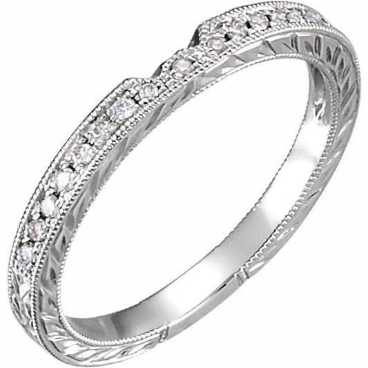 14K White  1/10 CTW Diamond Band