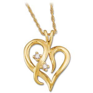 14K Yellow .03 CTW Diamond Heart 18 Necklace