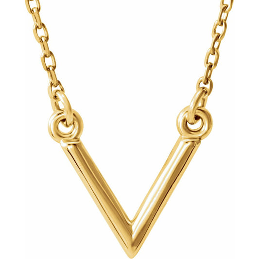 14K Yellow V 16.5 Necklace