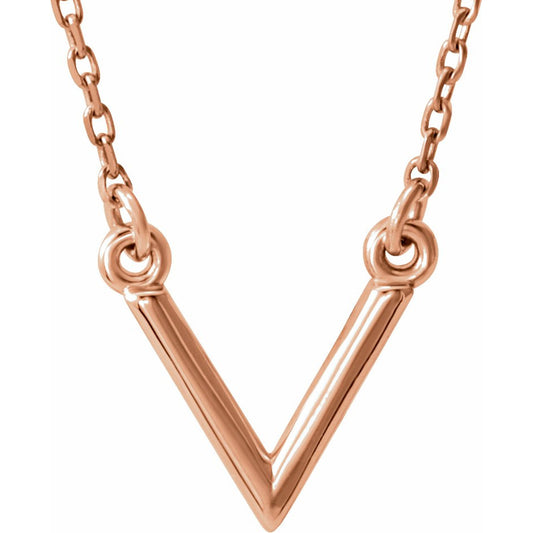 14K Rose V 16.5 Necklace
