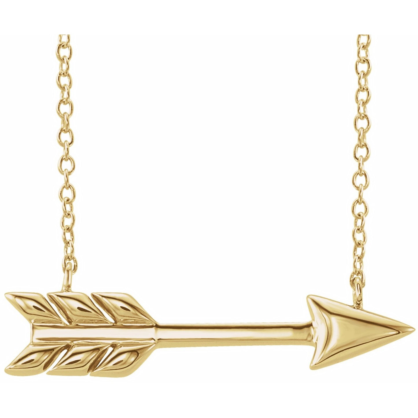 14K Yellow Arrow 16-18 Necklace