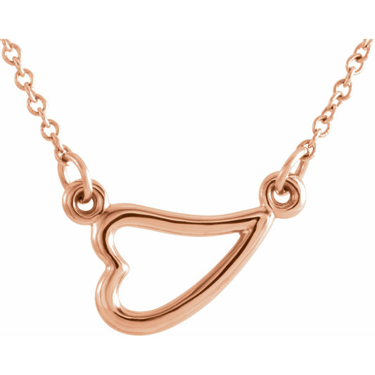 14K Rose Heart 16-18 Necklace