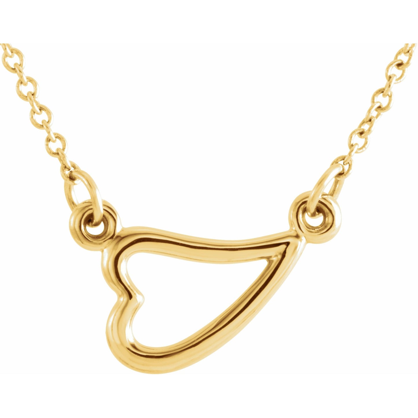 14K Yellow Heart 16-18 Necklace