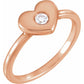 14K Rose .03 CTW Diamond Heart Ring