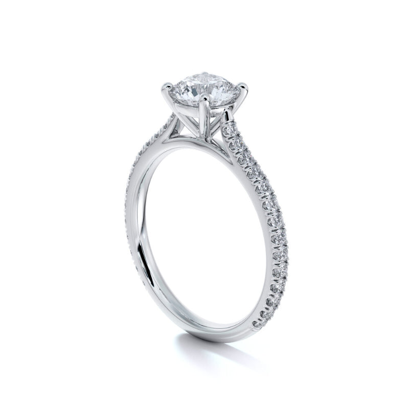 Sasha Primak Thin Contour Cathedral Pave Diamond Engagement Ring