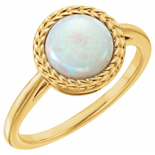14K Yellow Opal Ring