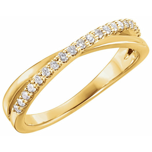 14K Yellow 1/5 CTW Diamond Criss-Cross Ring