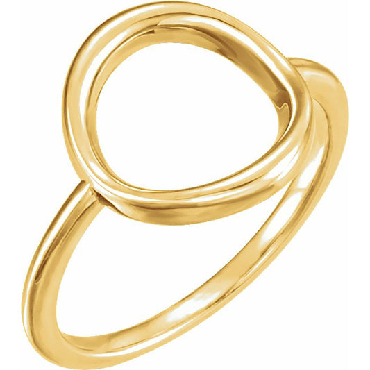 14K Yellow Circle Ring