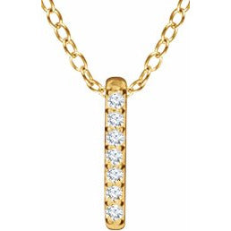 14K Yellow .05 CTW Diamond Bar 16-18 Necklace