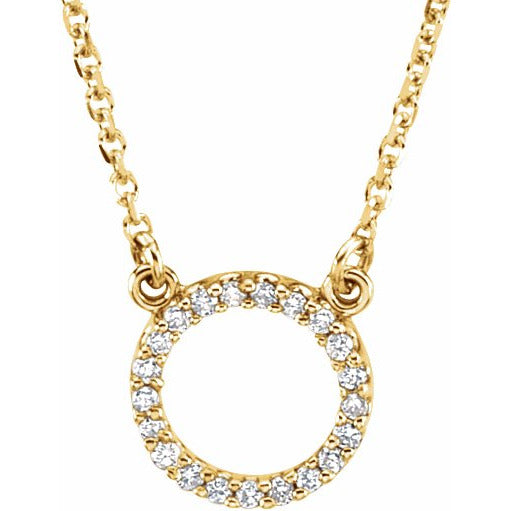 14K Yellow 1/10 CTW Diamond Circle 16 Necklace