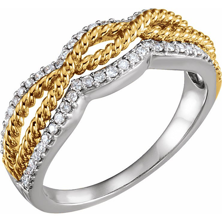 14K White & Yellow 1/4 CTW Diamond Ring