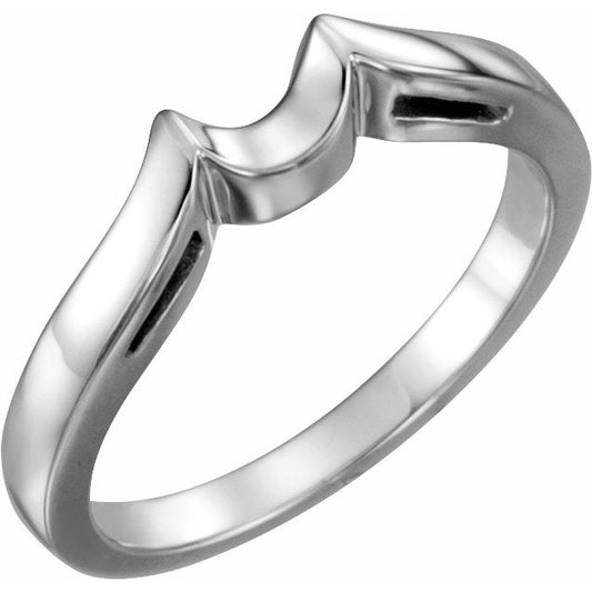 14K White Band for 6.5 mm Round Ring