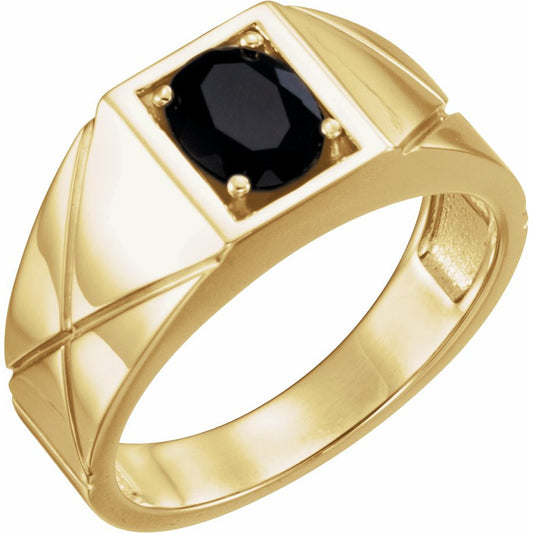 14K Yellow Onyx Ring