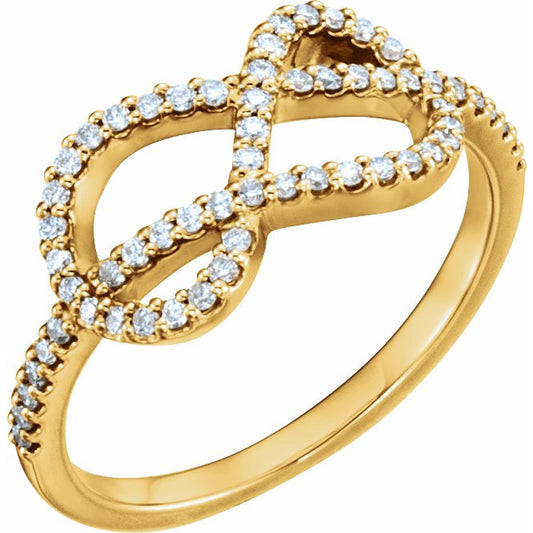 14K Yellow 1/3 CTW Diamond Knot Ring