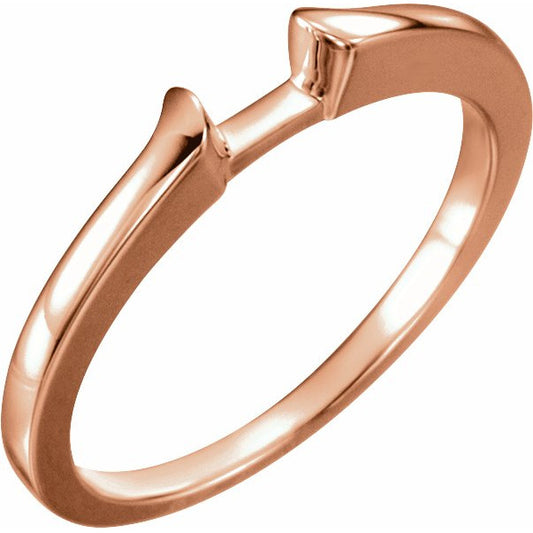14K Rose Band for 4.6 mm Round Ring
