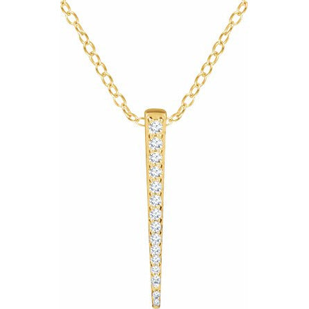 14K Yellow 1/4 CTW Diamond Graduated 16-18 Bar Necklace