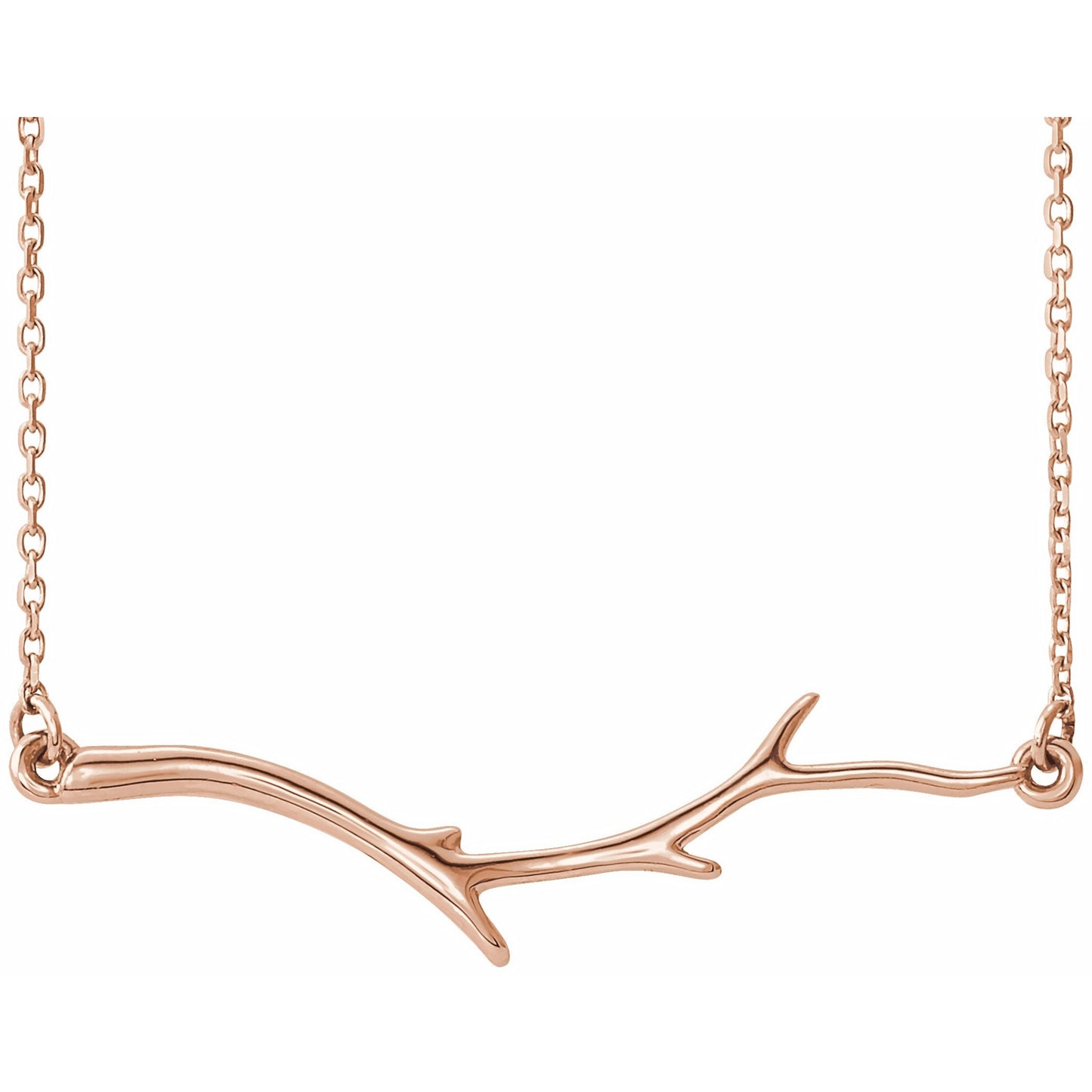 14K Rose Branch Bar 16-18 Necklace