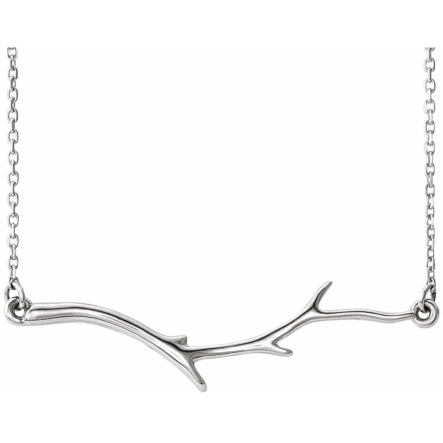 14K White Branch Bar 16-18 Necklace
