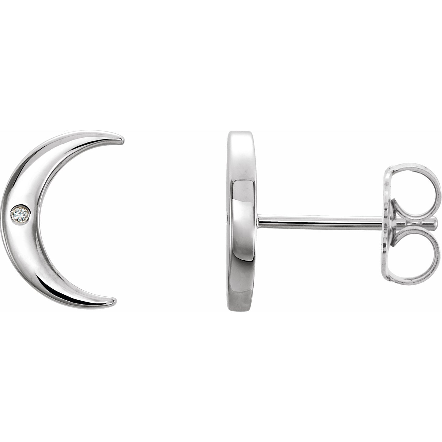 Platinum .005 CTW Diamond Crescent Earrings