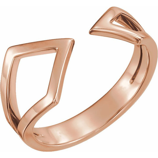 14K Rose Geometric Ring