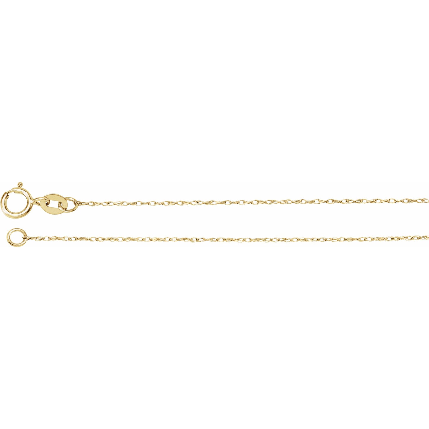 14K Yellow .75 mm Solid Rope 7 Chain