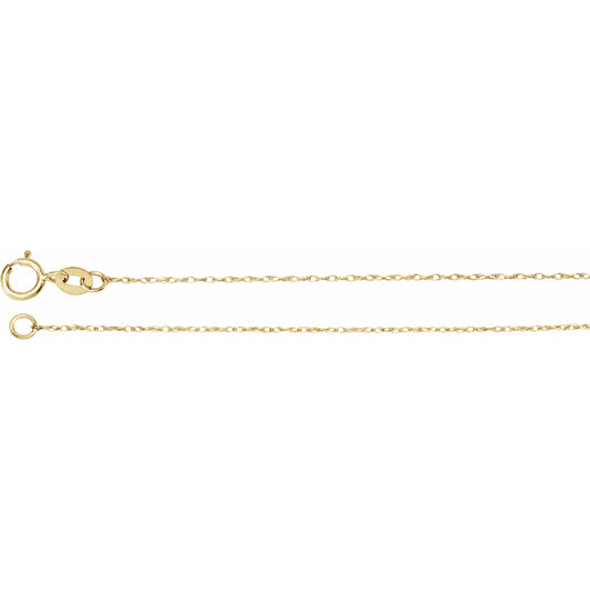 14K Yellow .75 mm Solid Rope 7 Chain