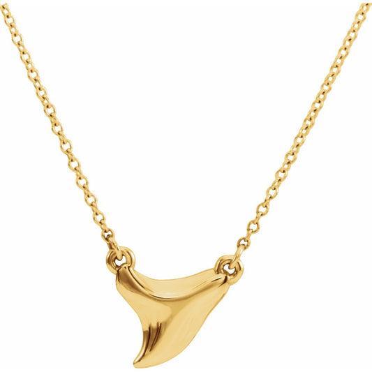 14K Yellow Shark Tooth 16-18 Necklace