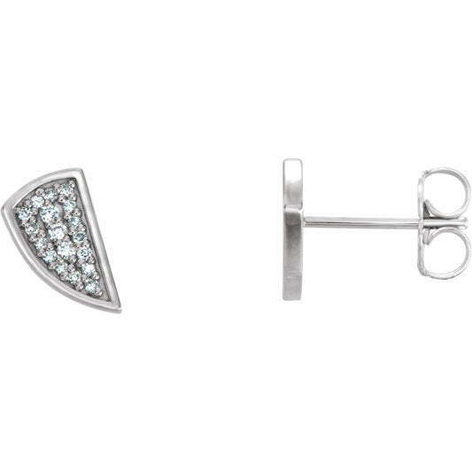 14K White 1/10 CTW Diamond Earrings